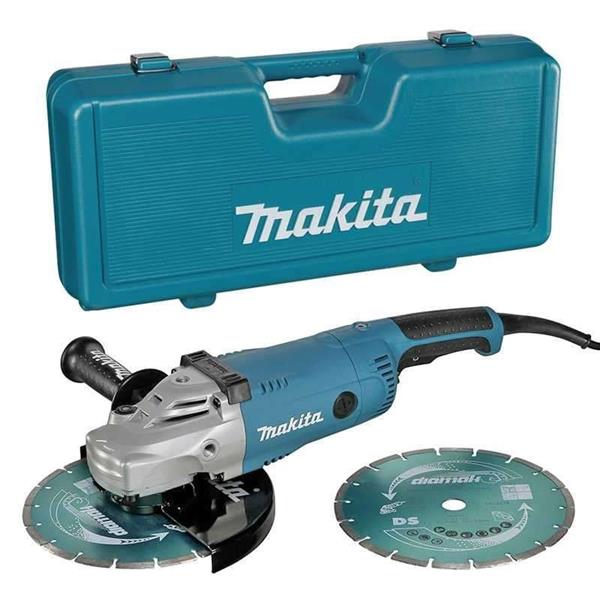 Grote foto makita ga9020rfk3 haakse slijper incl. 2 diamantzaagbladen in koffer 2200w 230mm softstart doe het zelf en verbouw gereedschappen en machines