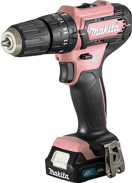 Grote foto makita hp333dsap roze accu klopboorschroefmachine 1x 2ah accu doe het zelf en verbouw gereedschappen en machines