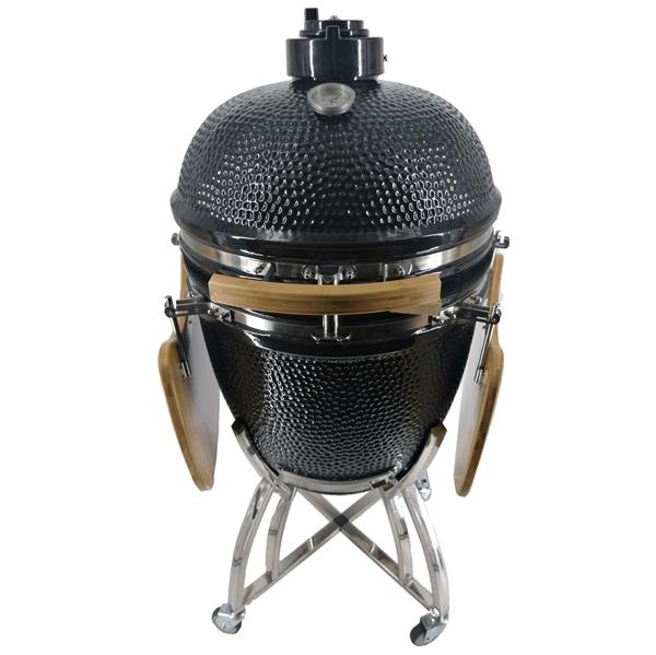 Grote foto big kamado houtskoolbarbecue 22inch 56 cm zwart tuin en terras buitenkeukens