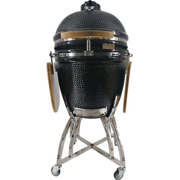 Grote foto big kamado houtskoolbarbecue 22inch 56 cm zwart tuin en terras buitenkeukens