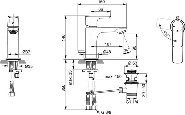 Grote foto ideal standard connect air wastafelkraan met 1 handgreep doe het zelf en verbouw sanitair