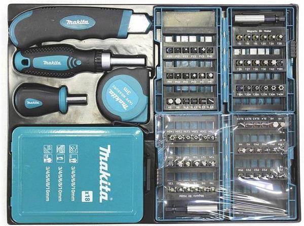 Grote foto makita klopboor schroemachine 18v 3.0ah li on incl 2 accu en 96 delige accessoires dhp453rfx2 doe het zelf en verbouw gereedschappen en machines
