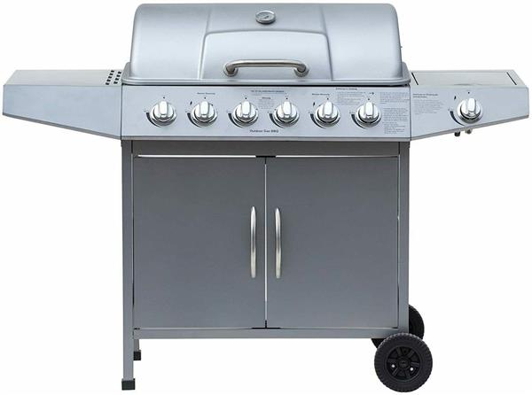 Grote foto gasbarbecue dayton 6.1 zilver tuin en terras buitenkeukens