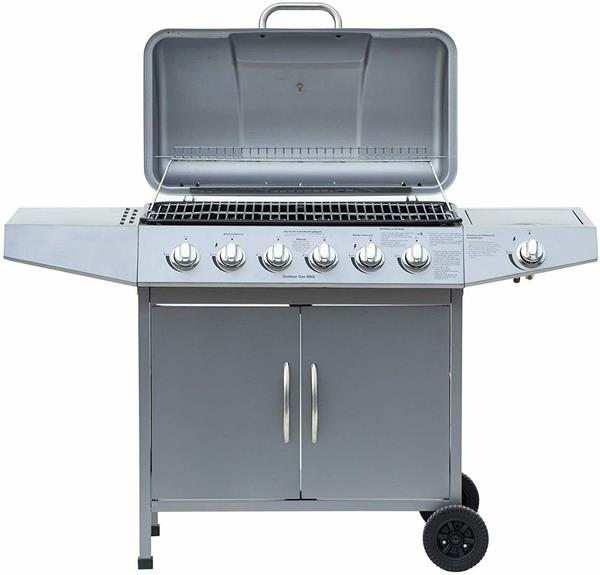 Grote foto gasbarbecue dayton 6.1 zilver tuin en terras buitenkeukens