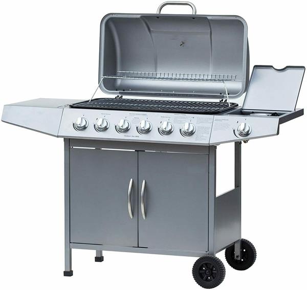 Grote foto gasbarbecue dayton 6.1 zilver tuin en terras buitenkeukens