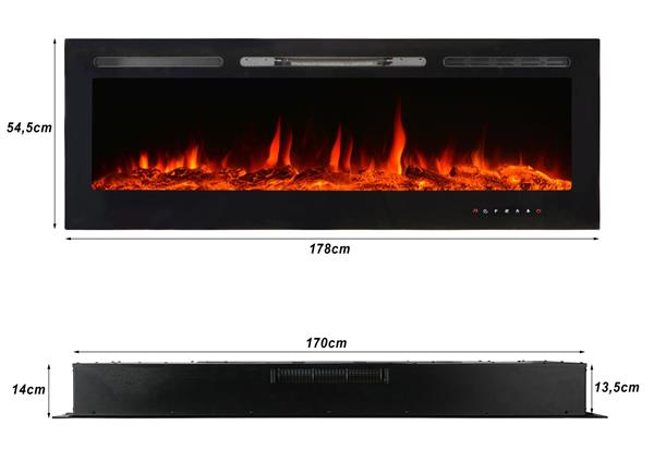 Grote foto el fuego elektrische inbouw sfeerhaard mont blanc 178cm huis en inrichting kachels en openhaarden