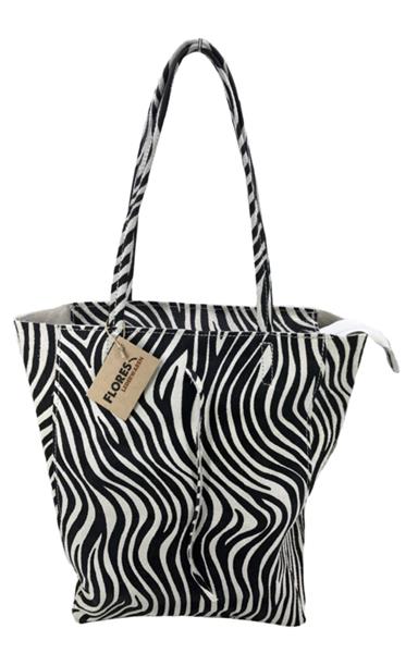 Grote foto zebra zwart wit vera pelle wild leren shopper sieraden tassen en uiterlijk schoudertassen