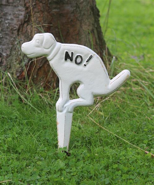Grote foto hondenbordje no hier niet poepen gietijzer l wit hb14 dieren en toebehoren overige