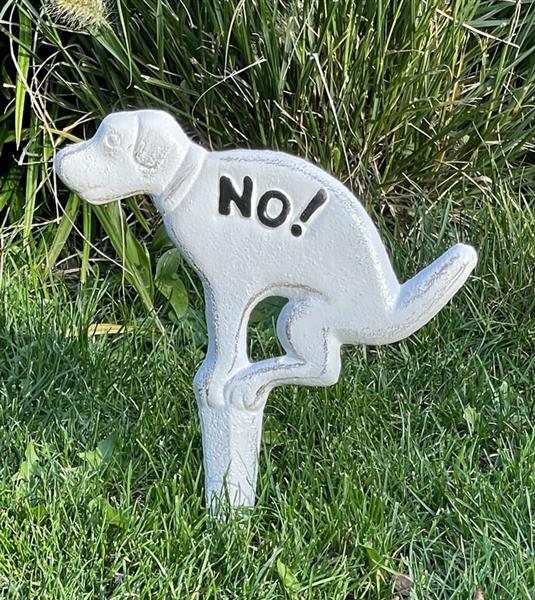 Grote foto hondenbordje no hier niet poepen gietijzer l wit hb14 dieren en toebehoren overige