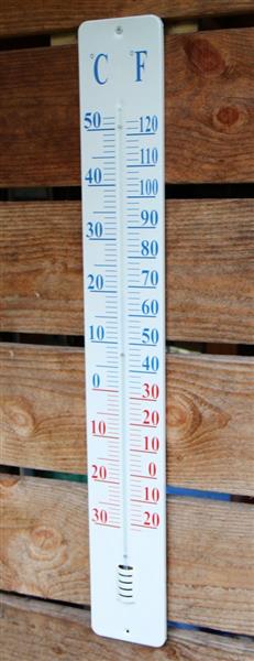 Grote foto thermometer op wandplaat 90 cm. th9 tuin en terras tuindecoratie