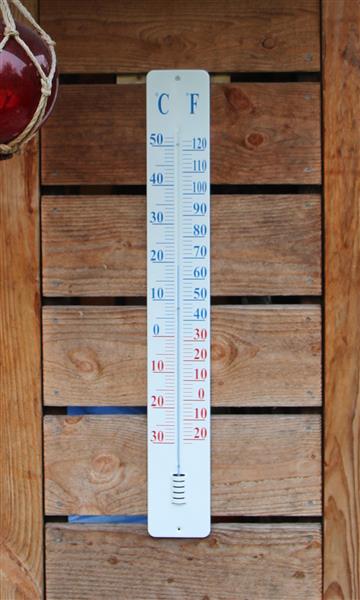 Grote foto thermometer op wandplaat 90 cm. th9 tuin en terras tuindecoratie