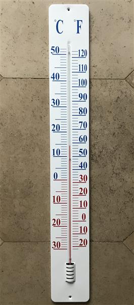 Grote foto thermometer op wandplaat 90 cm. th9 tuin en terras tuindecoratie