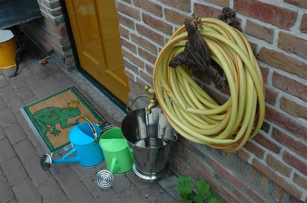 Grote foto tuinslanghouder haspel kikkerkoning gietijzer tg51 tuin en terras tuindecoratie