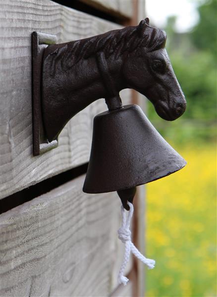 Grote foto deurbel paard paardenhoofd gietijzer db31 tuin en terras tuindecoratie