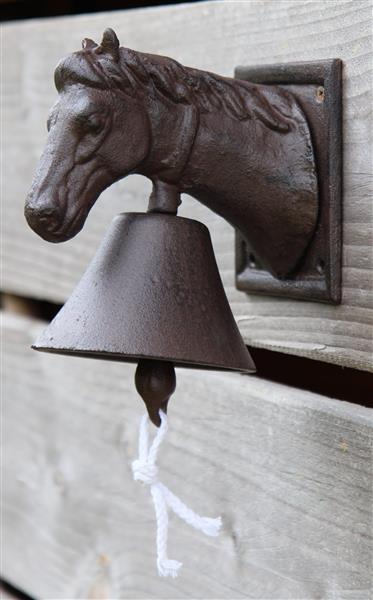 Grote foto deurbel paard paardenhoofd gietijzer db31 tuin en terras tuindecoratie