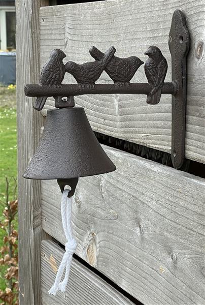 Grote foto deurbel vogels gietijzer db22 tuin en terras tuindecoratie