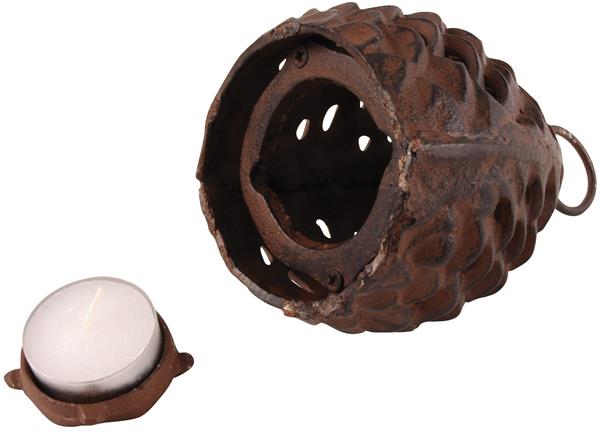 Grote foto lantaarn dennenappel klein gietijzer xm57 tuin en terras verlichting