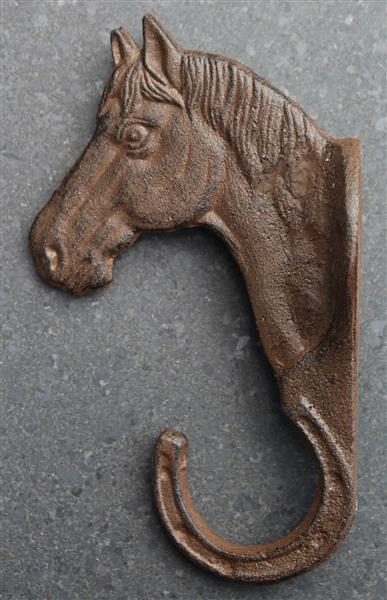 Grote foto kapstokhaak paard in hoefijzer gietijzer lh144 huis en inrichting woningdecoratie