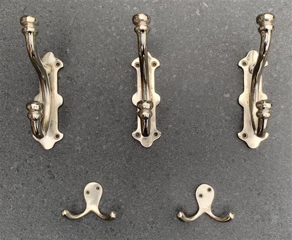 Grote foto kapstokhaak dubbel zilver kh315 huis en inrichting woningdecoratie