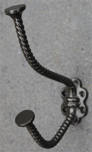 Grote foto kapstokhaak rope touw gietijzer zwart kh133 huis en inrichting woningdecoratie