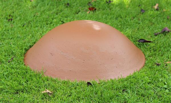 Grote foto schaal metaal roest tuin en terras tuindecoratie