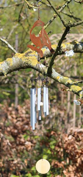 Grote foto windgong windorgel pimpelmees roestig metaal wv17b tuin en terras tuindecoratie