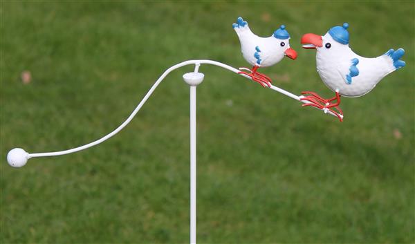 Grote foto windspel met 2 vogels blauw wit ws446 verzamelen overige verzamelingen