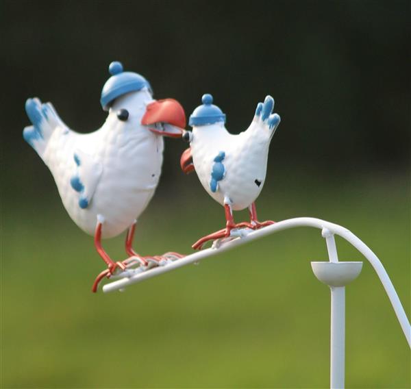 Grote foto windspel met 2 vogels blauw wit ws446 verzamelen overige verzamelingen