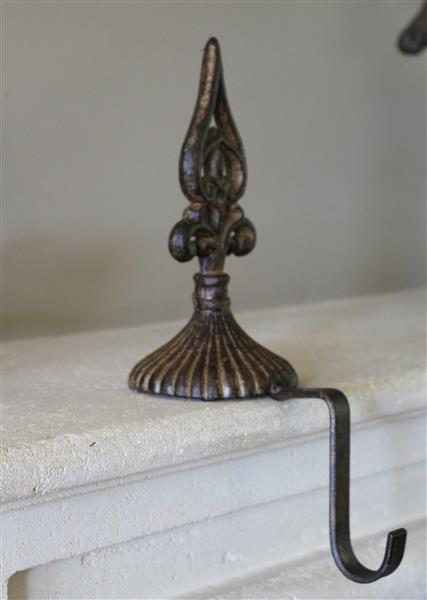 Grote foto stocking hanger franse lelie met lange haak bruin xm449a diversen overige diversen