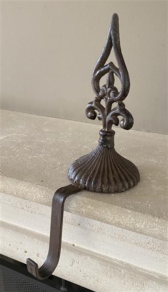 Grote foto stocking hanger franse lelie met lange haak bruin xm449a diversen overige diversen