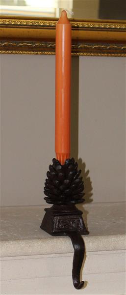 Grote foto stocking hanger dennenappel met kaarsenstandaard xm81 huis en inrichting woningdecoratie