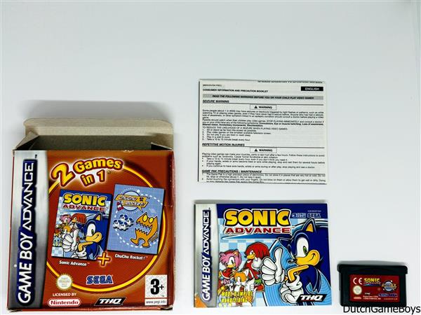 Grote foto gameboy advance gba 2 game in 1 sonic advance chuchu rocket fah spelcomputers games overige nintendo games