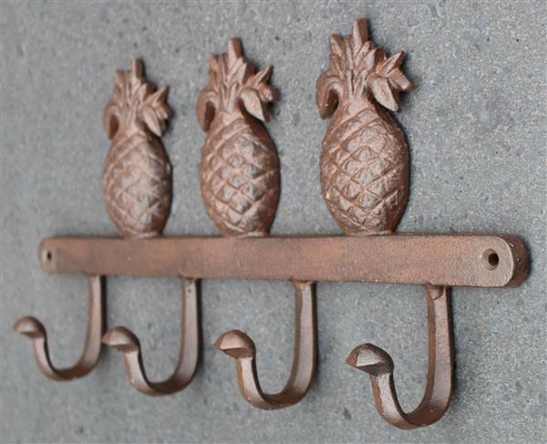 Grote foto kapstok ananas met 4 haken gietijzer huis en inrichting woningdecoratie