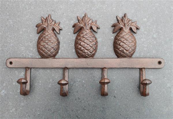 Grote foto kapstok ananas met 4 haken gietijzer huis en inrichting woningdecoratie
