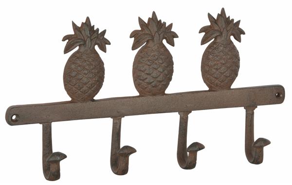 Grote foto kapstok ananas met 4 haken gietijzer huis en inrichting woningdecoratie