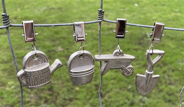 Grote foto tafelkleedgewichtjes tuingereedschap zilverkleurig tw31a huis en inrichting keukenbenodigdheden