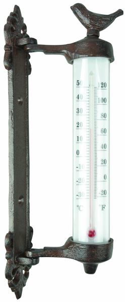 Grote foto kozijnthermometer met vogel raamthermometer br20 tuin en terras tuindecoratie