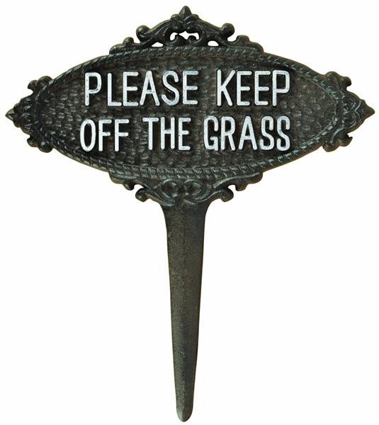 Grote foto tekstbord please keep off the grass gietijzer tt207 huis en inrichting woningdecoratie