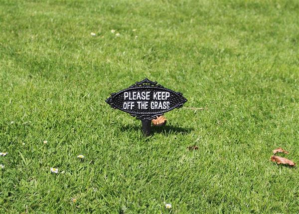 Grote foto tekstbord please keep off the grass gietijzer tt207 huis en inrichting woningdecoratie