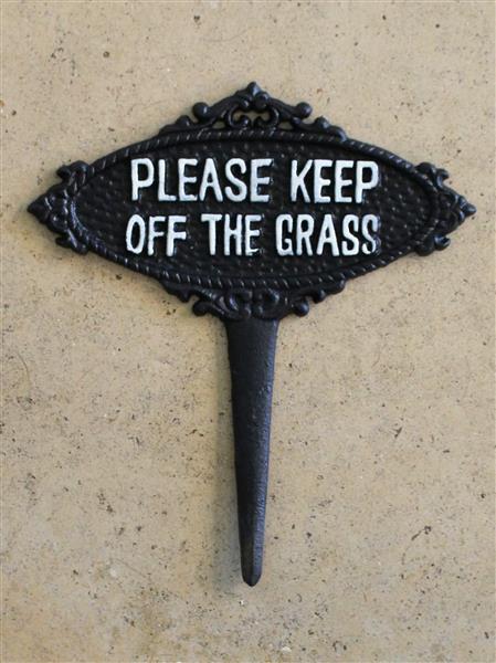 Grote foto tekstbord please keep off the grass gietijzer tt207 huis en inrichting woningdecoratie