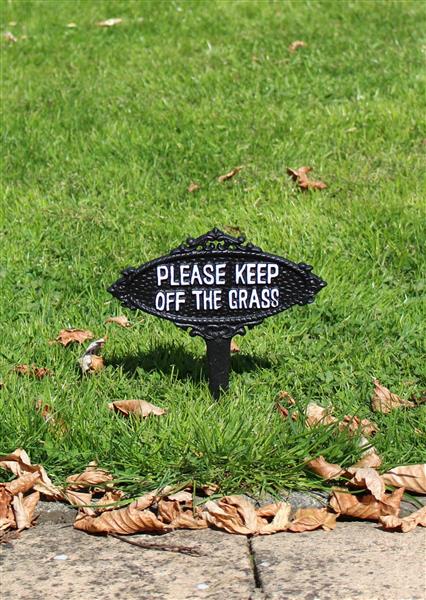 Grote foto tekstbord please keep off the grass gietijzer tt207 huis en inrichting woningdecoratie