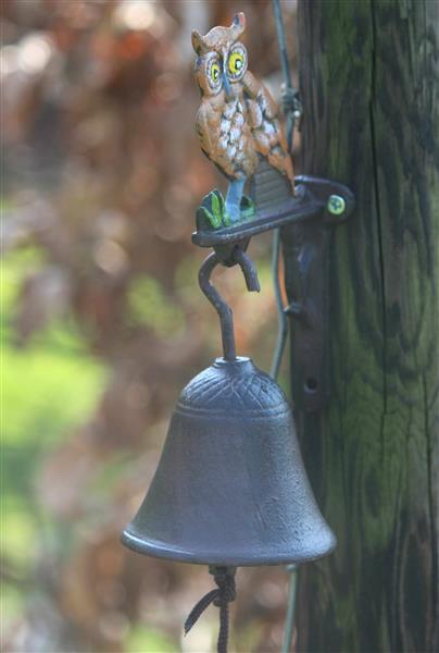 Grote foto deurbel uil gietijzer gekleurd db185 tuin en terras tuindecoratie