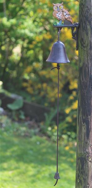 Grote foto deurbel uil gietijzer gekleurd db185 tuin en terras tuindecoratie