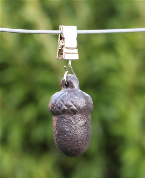 Grote foto tafelkleedgewichtjes eikel donkerbruin gietijzer tk010b tuin en terras tuindecoratie