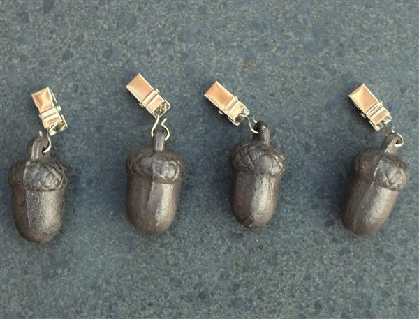 Grote foto tafelkleedgewichtjes eikel donkerbruin gietijzer tk010b tuin en terras tuindecoratie