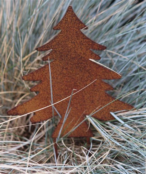 Grote foto tuinsteker kerstboom roestig metaal sb205 tuin en terras tuindecoratie