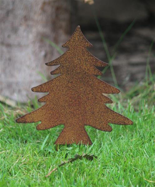 Grote foto tuinsteker kerstboom roestig metaal sb205 tuin en terras tuindecoratie