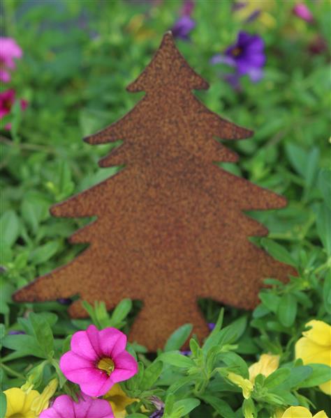 Grote foto tuinsteker kerstboom roestig metaal sb205 tuin en terras tuindecoratie