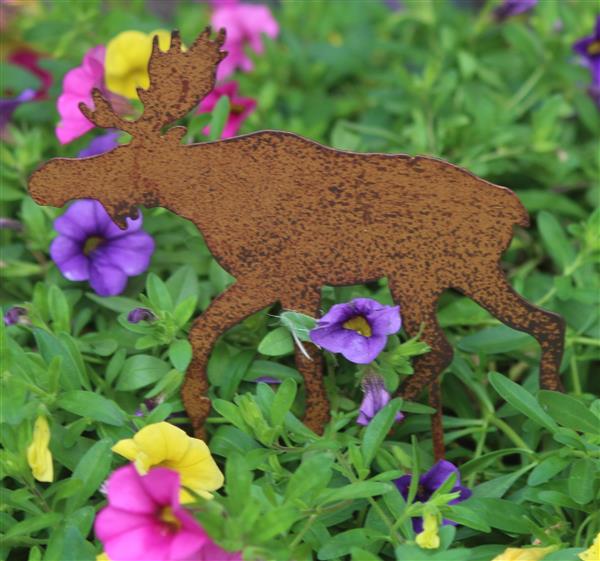 Grote foto tuinsteker eland roestkleurig metaal sh218 tuin en terras tuindecoratie