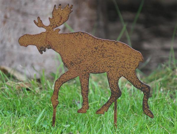 Grote foto tuinsteker eland roestkleurig metaal sh218 tuin en terras tuindecoratie